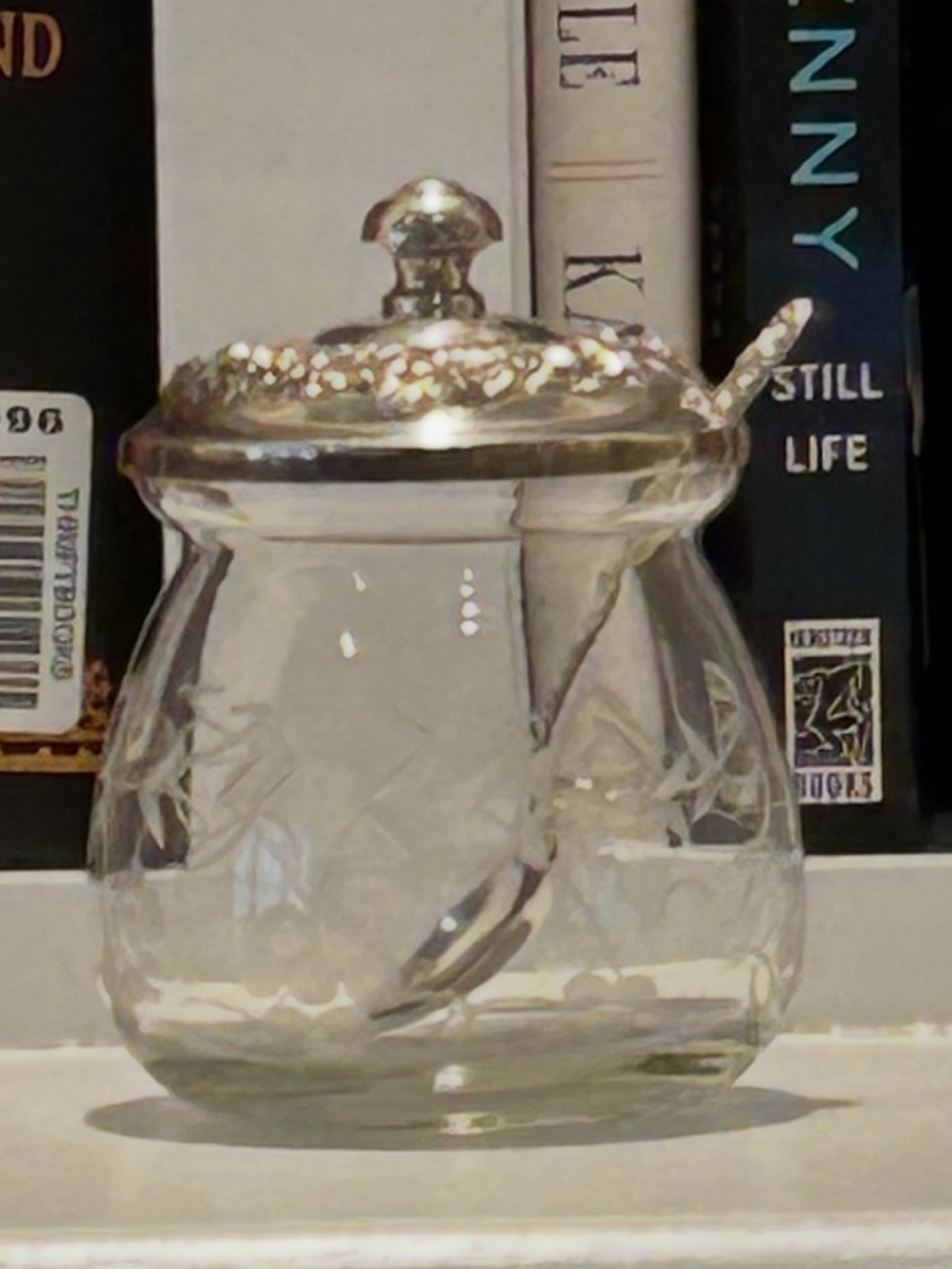 S. Kirk & Son vintage jelly server with spoon Repousse Sterling silver pattern